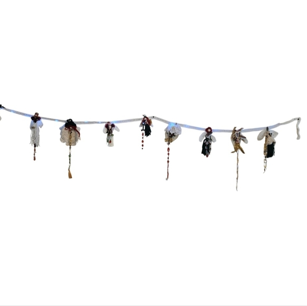 Handcrafted Holiday Garland Crochet Angel Christmas Ornaments